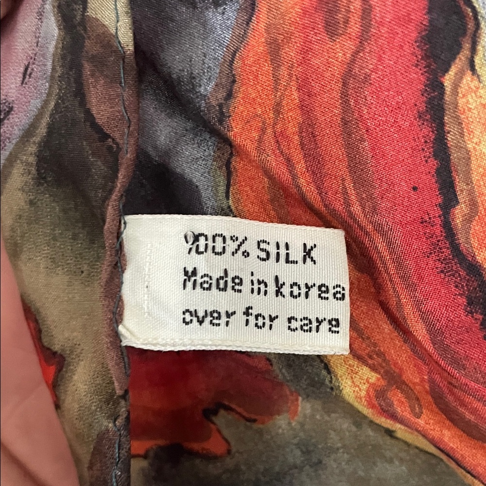 100 % Silk Floral Patterned Scarf - Picture 2 of 4